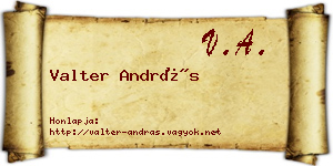 Valter András névjegykártya