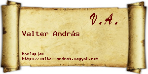 Valter András névjegykártya